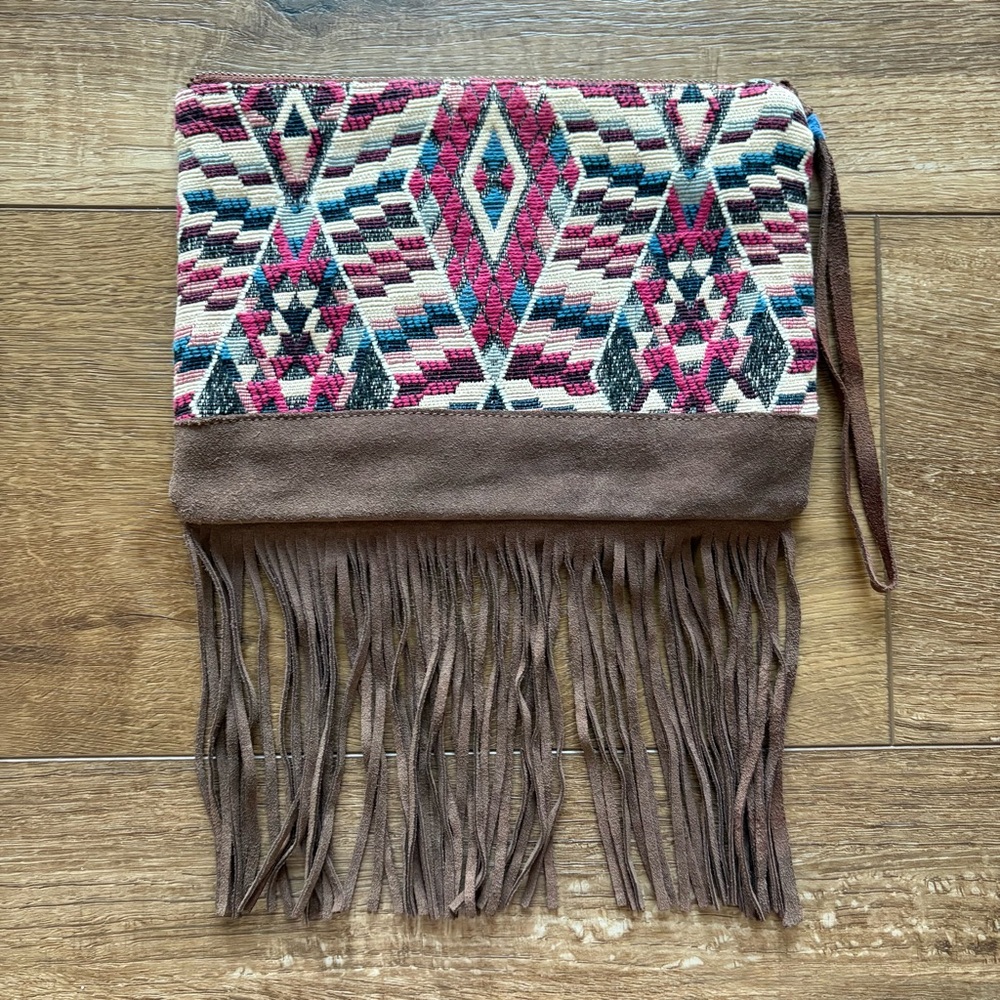 American Eagle Outfitters Multicolor Fringe Clutch